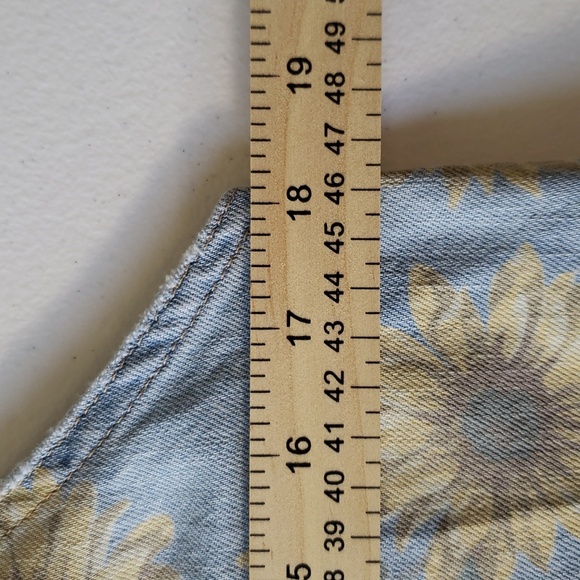 American Eagle Outfitters Sunflower Denim Overall Dress Medium Jean Jumper Rodeo - Picture 8 of 10